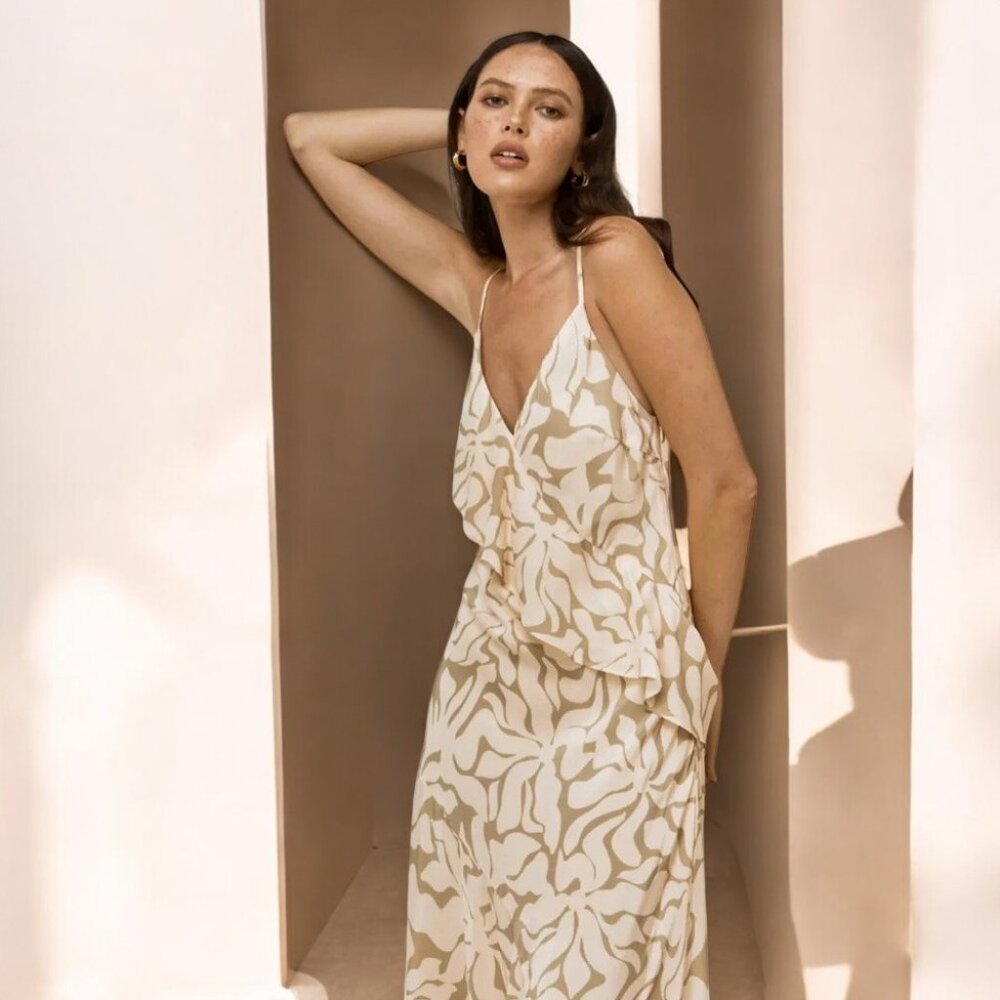 NWT Revolve Mon Renn High Tide Strappy Midi Dress - Picture 2 of 8